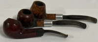 3 Vintage Brair Wood Bowls Tobacco Pipes 2 Len Payne Canada 1 Duca Carlo With a Crown Stamp Italy Pre-owned