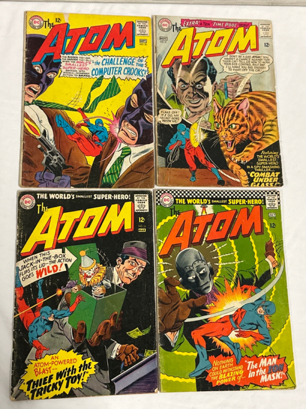 4 Vintage The ATOM 1960’s Silver Age DC Comics No. 20, 21, 23, 25 12cent