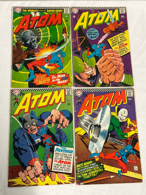 4 Vintage The ATOM 1960’s Silver Age DC Comics No. 25, 26, 27, 28 12cent