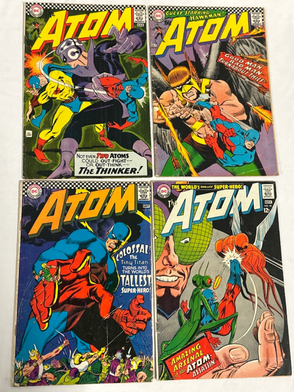 4 Vintage The ATOM 1960’s Silver Age DC Comics No. 29, 31, 32, 33 12cent