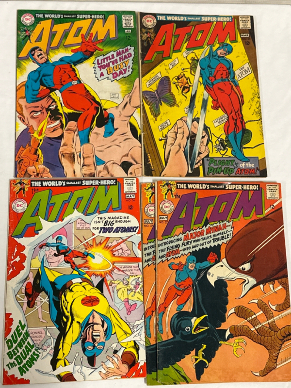 5 Vintage The ATOM 1960’s Silver Age DC Comics No. 34, 35, 36, 37, 37 12cent