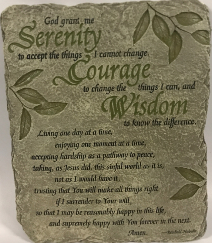 9.5”x11.5” Stone Serenity Wisdom Courage Sign