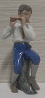 Vintage 11.5" Copenhagen Porcelain "Boy with Flute" Made in Denmark #1897