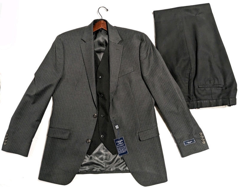 3-Piece Suit: Pants Size 36 / Vest Medium / Jacket Size 40L | Jacket by Chaps, Vest by Gigliano