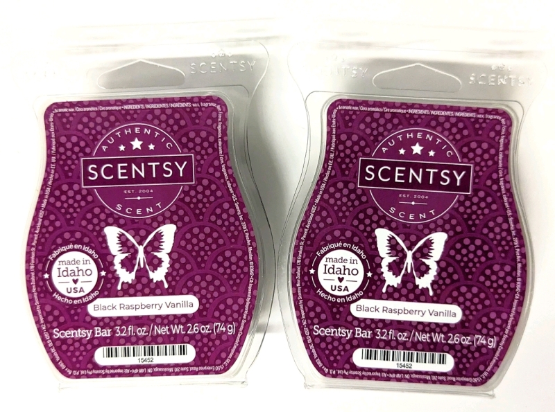 2 New SCENTSY BARS 74g ea (Black Raspberry Vanilla)