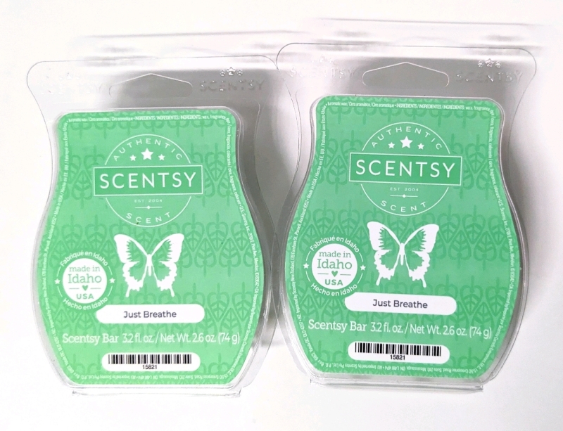 2 New SCENTSY BARS 74g ea (Just Breathe)