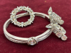 Clear Double Rhinestone Hinge Bracelet Wreath Brooch Ear Climbers