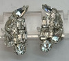 Clear Double Rhinestone Hinge Bracelet Wreath Brooch Ear Climbers - 3