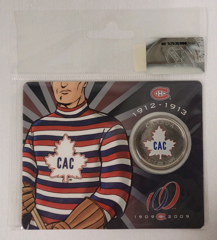 2009 (1909-) Canadian Montreal Canadians 50 Cent Half Dollar Colored Coin , Sealed