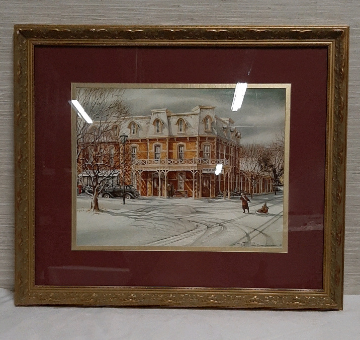 Vintage Trisha Romance Signed and Framed Print 26 2/3" X 22 1/2" Prince of Wales Hotel NOTL