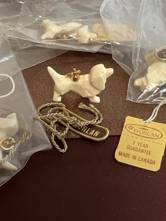 Seven Carved D’ORLAN Vintage Dog Charms