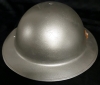 Metal Silver Painted Helmet Unknown Origin Adult Size - 3