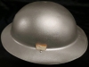 Metal Silver Painted Helmet Unknown Origin Adult Size - 4