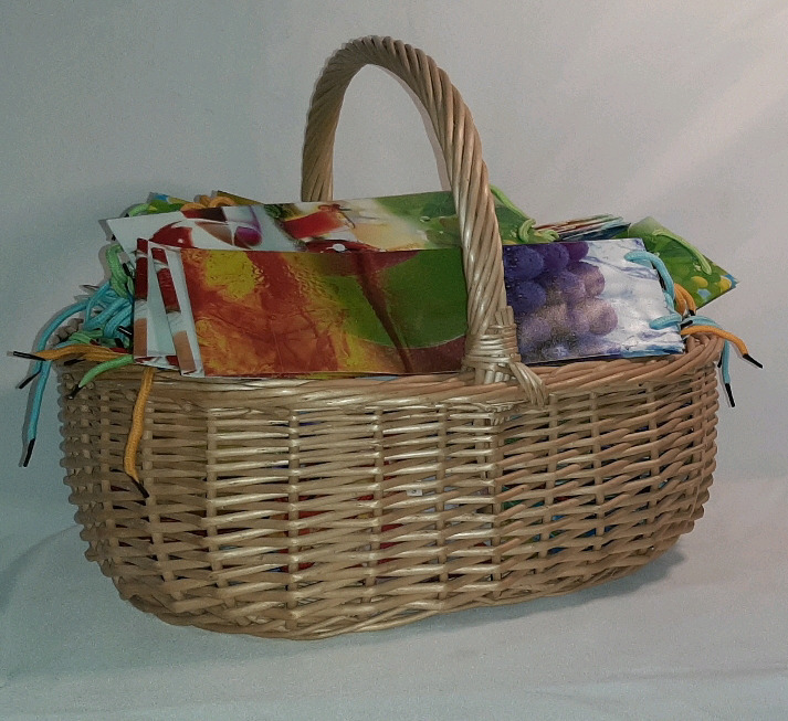 A Basket FULL of Gift Bags for Wine Bottles