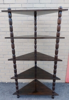 Vintage Wood 5 Tier Triangle Shelving Unit 16"x31"x57"