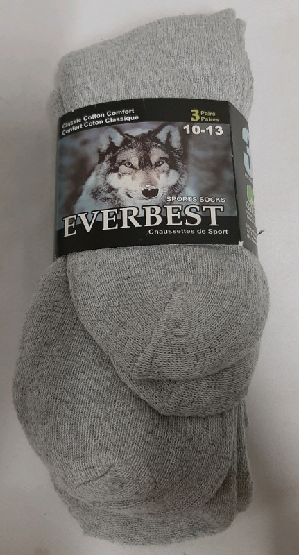 3 Pairs of New Everbest Sport Socks Size 10-13