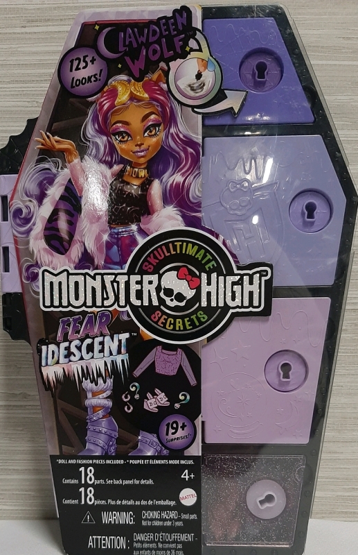 New Fear Idescent Monster High Skulltimate Secrets Clawdeen Wolf with 125+ Looks & 19+ Surprises Sealed