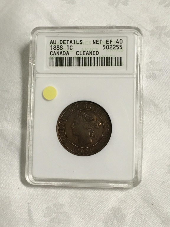 1888 Canadian Large Penny Anacs Graded