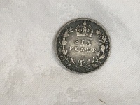 1889 British Silver 6 Pence Coin