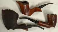 3 Vintage Hand Crafted Briar Wood Bowl Tobacco Pipes 2 Karl Eric Denmark 1 Siginario