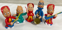 5 Vintage Alvin & The Chipmunks KFC 1991 PVC Figures 3 Alvin’s 1 Simon 1 Theodore