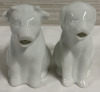 White Farm Mini Cow & Dog Creamer 3.5" Inch Porcelain Ceramic Milk Pitcher Abbott Collection