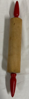 Vintage Unbranded Rolling Pin 17” With Red Handles