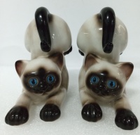 Vintage Ceramic Siamese Cats Bookends & Devonware