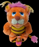 Vintage 1985 Wuzzles BUMBLELION Plush Toy (10.5" Tall) & Pencil Sharpener (2.75")