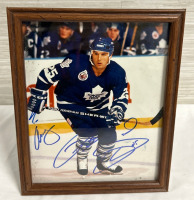 Autograph Toronto Maple Leafs Peter Zezel 11” x 9” Framed Photo