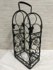 7 Bottle Black Metal Grape Vine Themed Wine Rack With Handle Approximately 18” x 9” x 6” - 2