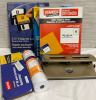 6 Piece Office Lot Including White 4” x 3.5” Shipping Lables 2 5/8” x 1” White Mailing Lables 3.5” Diskette Lables # 10 Envelopes 4 2.25” x 125’ Paper Rolls and a 3 Hole Punch