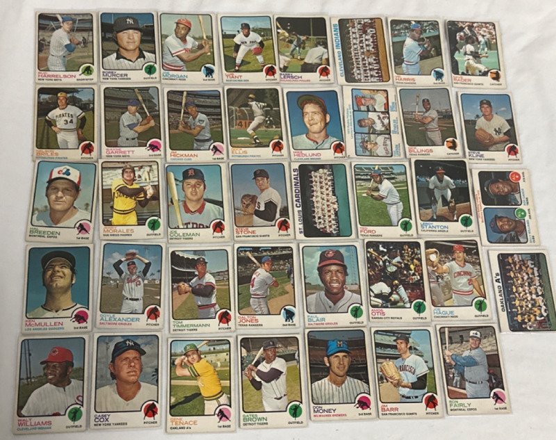 38 Vintage 1973 O-Pee-Chee MLB Baseball Trading Cards