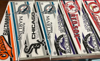 8 Vintage MLB Baseball Pennants The Baltimore Orioles Florida Marlins Chicago Whitesoxs Colorado Rockies Boston Red Sox’s and St.Louis Cardinals