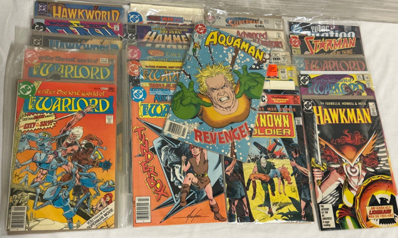 21 Assorted Comics Including Aquaman Hawkman Warloard and More