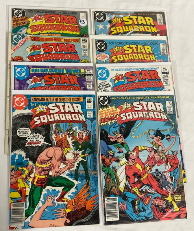 8 Vintage All-Star Squadron Bronze Age DC Comics Issues # 12, 13, 15, 22, 28, 29, 33 & 36