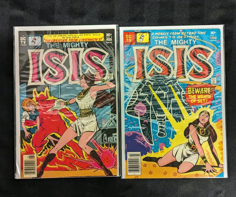 Vintage DC Comics Isis Comic Books. Issues 2 & 3. From the Silver Age of Comics. 1976-1977