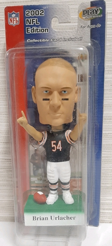 Vintage 2002 NFL Brian Urlacher Bobble Head Collectible Card Included by Play Makers Upper Deck