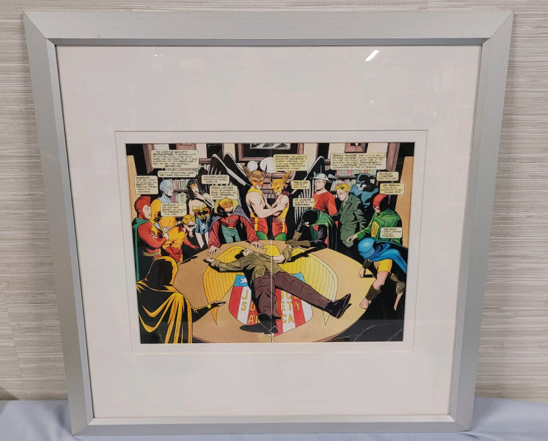 DC Comics Justice Society of America Framed Print , measures 20.5"×20.5"