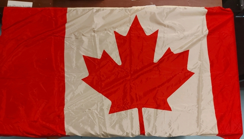 Large Canadian Flag Pre Owned No Rips Or Tears 73"x35" Approximate