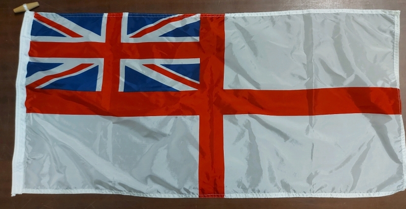 WW2 RCN Royal Canadian Navy White Ensign Flag Pre Owned 35"x17.5"