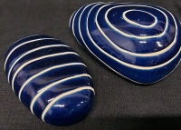 Pair Vintage IKEA Skat&ouml;n Ceramic pottery sculptures 0435