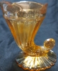 Orange Carnival Glass Bowl And Cornucopia Horn Great Pre Owned Condition - 3