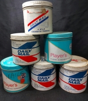 6 Vintage Tins Empty 4.5"x4.25"