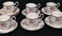 6 Vintage Royal Albert Teacups & Saucers - Petit Point