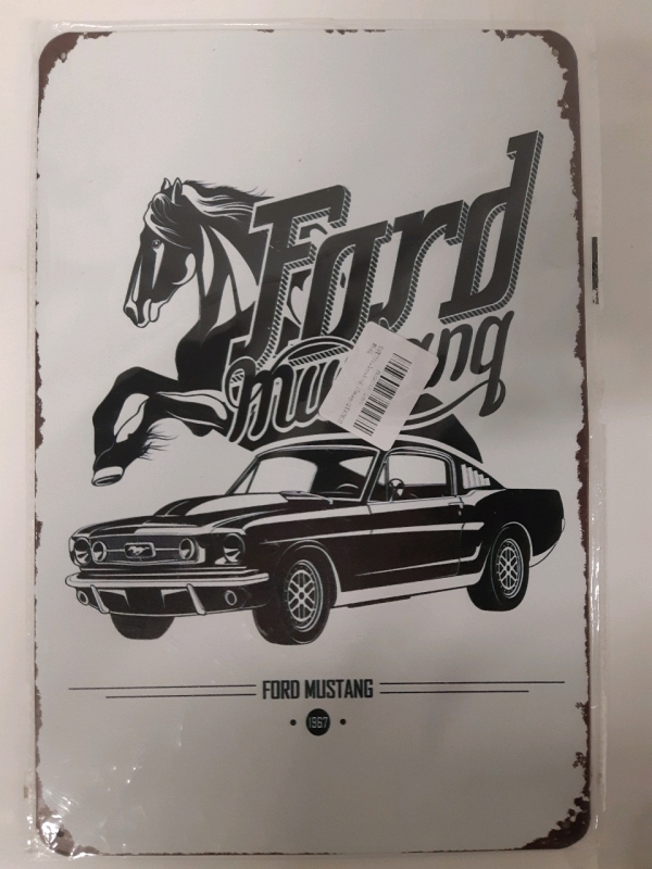 New Tin Ford Mustang 1967 Wall Sign 12" x 8" Inches