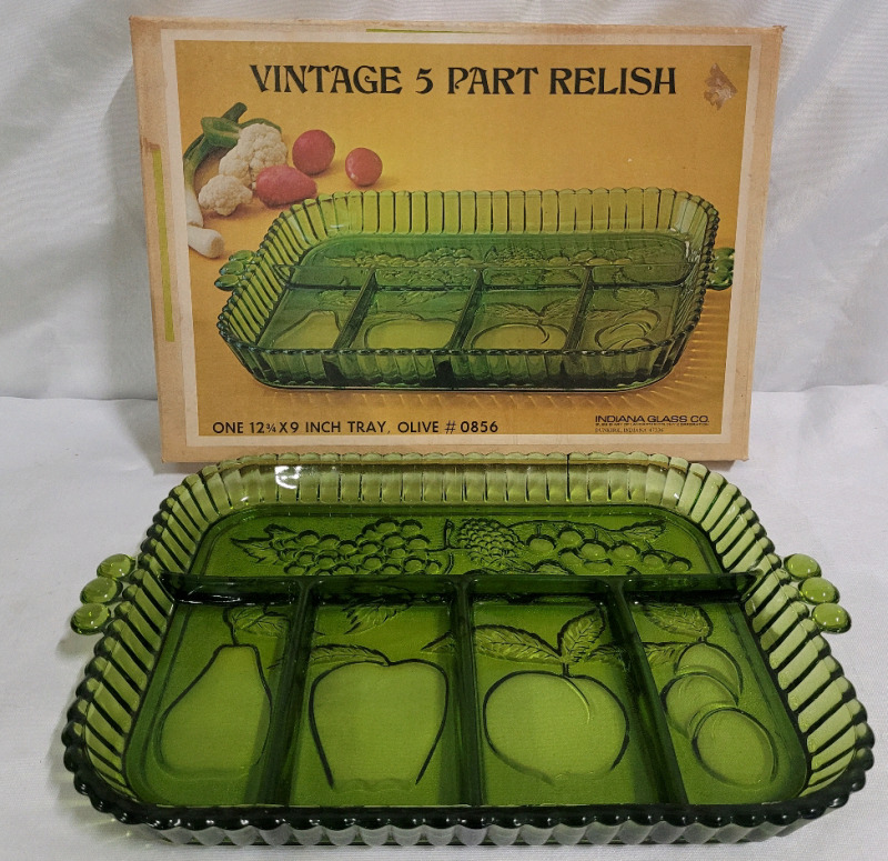 Vintage 5-Part Relish Tray , 12 3/4"×9" . Excellent Pre-owned Condition