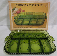 Vintage 5-Part Relish Tray , 12 3/4"&times;9" . Excellent Pre-owned Condition
