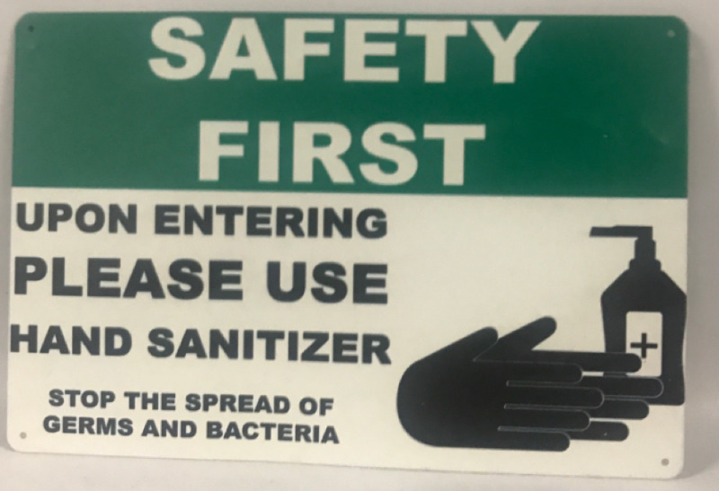 12&rdquo;x8&rdquo; Metal Safety hygiene Sign
