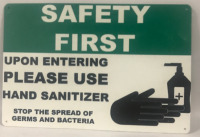 12”x8” Metal Safety hygiene Sign